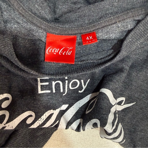 Coca Cola Classic Gray Long Sleeve Pullover Sweater - Size 4X - Picture 10 of 10
